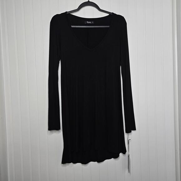 Michael Lauren Womens Black Kyle Core V-Neck Dress Size XS Soft Jersey Knit Mini - Picture 10 of 11